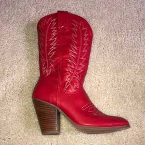 Red Miranda boots
